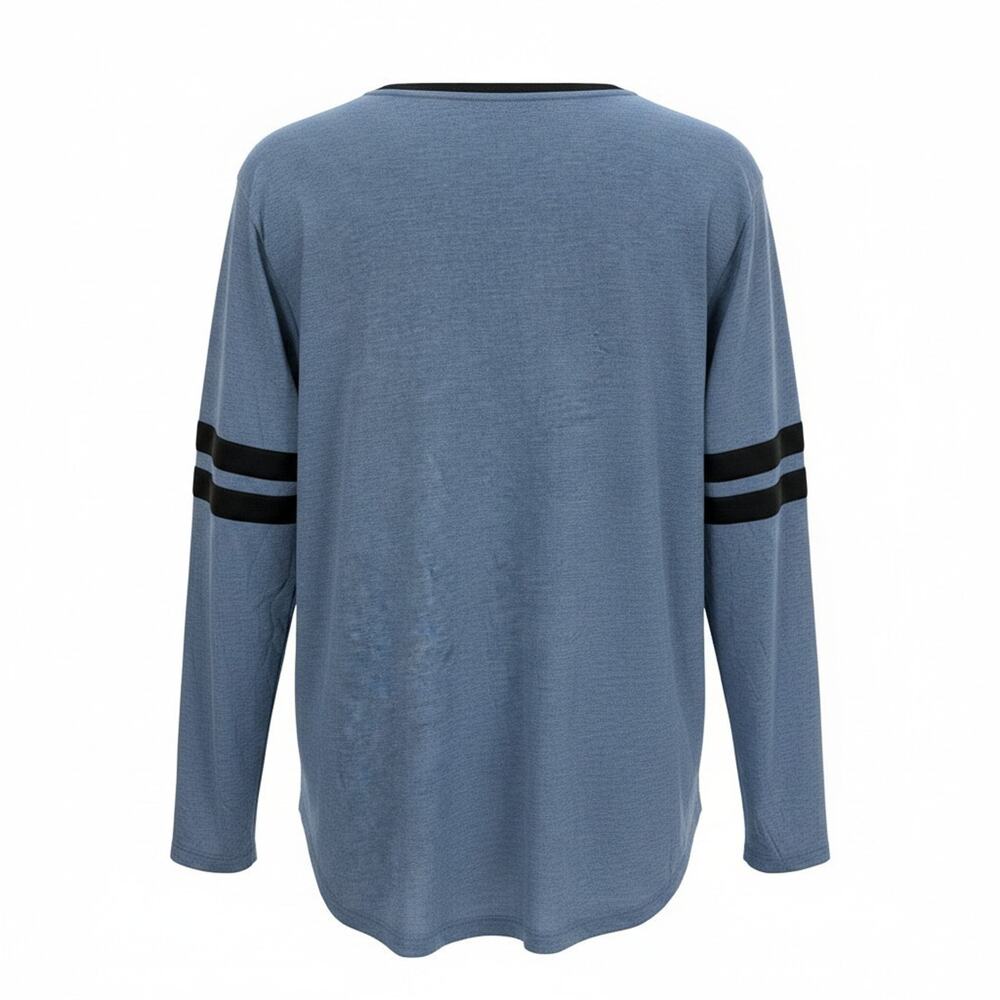 Disney Blue Long Sleeve Mickey Minnie Mouse Graphic Print Tee Shirt Top Size 2X - Picture 6 of 12
